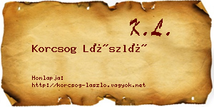 Korcsog László névjegykártya